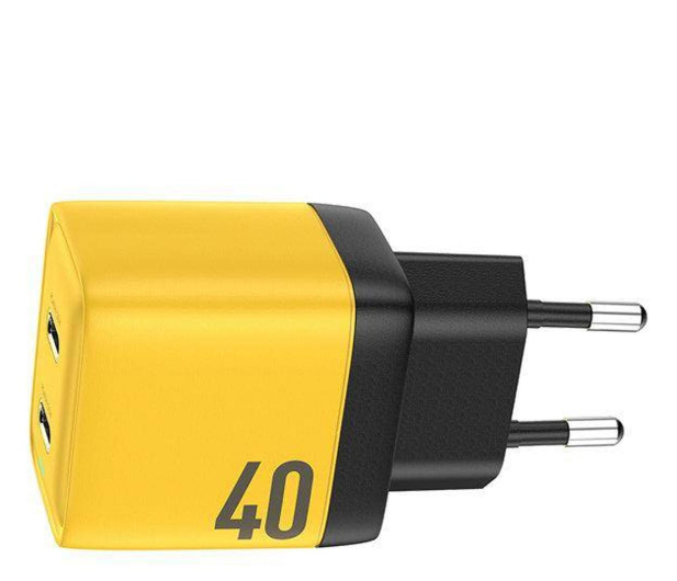 WEKOME sieciowa 2x USB-C Super Fast Charger GaN 40W Żółta WK-WP-U128 - 1182726 - zdjęcie 2